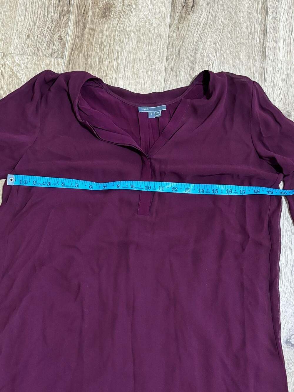 Vince Burgundy Silk Double Layer Long Sleeve Tunic Shift Dress - Picture 5 of 6